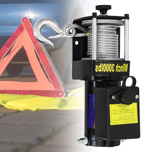 Cabrestante EléCtrico Resistente Al Agua De 3000 A 4000 Lb, De 12 V/24 V Con Control Remoto Doble, Para Remolque Todoterreno, Rescate En Arena, Rescate De VehíCulos, Rescate De Emergencia,3000lb-24V