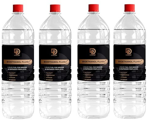 Primes DIY Premium Bioethanol Fuel – Clean-burning, high-purity liquid for fire pits, fireplaces, stoves, and tabletop burners. Safe for indoor & outdoor use. (4 litre)