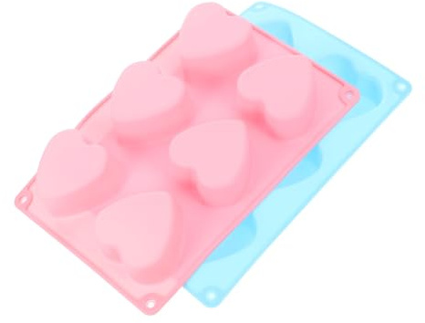Cabilock 2 Piezas Molde Corazón Silicona Cavidades Antiadherente para Chocolate Bombones Cubitos Hielo Versátil para Hornear y Congelar Uso