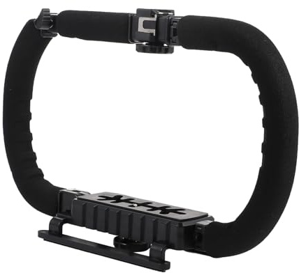 LIGIGWASH Impugnatura Stabilizzatore Per Fotocamera e Smartphone Supporto Maneggevole Con Braccio Imbottito Pieghevole Fino Antiscivolo Per Riprese Video Stabili