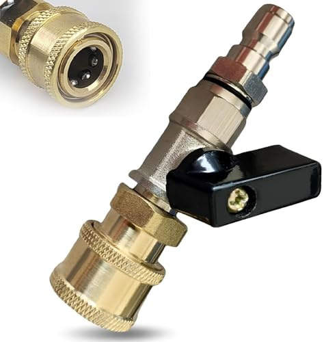 SKJJM Druckluft Absperrhahn, 1/4 Zoll Druckluft Schnellwechselkupplung, Druckluftkupplung Kugelhahn, Messing Luftfüllventil mit Tülle 7,2 NW, Druckluftkupplung für Druckluftsysteme