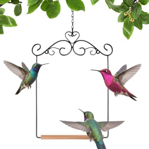 Papageienschaukel | Vogelspielplatz-Schaukel | Hängender Lovebird-Ständer für Aras, Sittiche, Nymphensittiche, Stamm für drinnen und draußen, Rasengarten