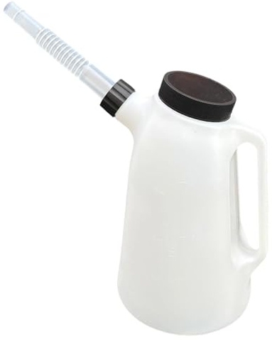 predolo Jarra de Aceite con Largo, práctica, Resistente, portátil, Duradera, Jarra medidora de Aceite con Tapa para Garaje y Coche, 2l