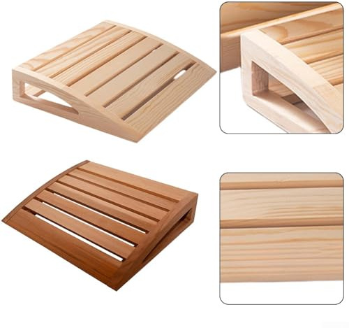 Wooden Sauna Headrest Offering Comfortable Support with Smooth Curves and Wide Slat Construction (B)