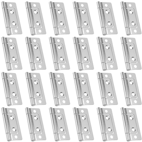 CHEUNGR 24Pcs Flush Hinges 2 Inch, Stainless Steel Ball Bearing Cupboard Door Hinges for Kitchen Cabinets, Wooden Doors, Dressers, Wardrobes
