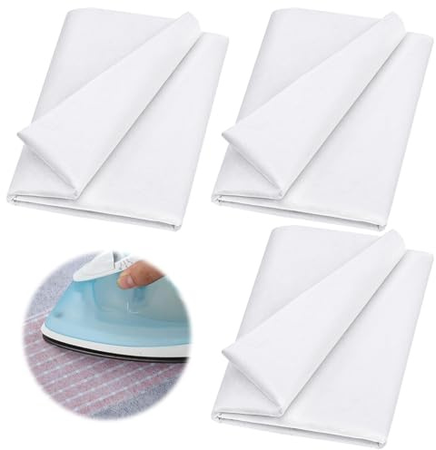 3 Pcs Bügelvlies Vlies zum Aufbügeln 100cm x 200cm Bügelvlies zum Verstärken Leichtes Gewicht, Bügeleinlage Nähvlies Weiß Hautfreundlich Atmungsaktiv für Falten Bügeln Nähhandwerk Heimwerken