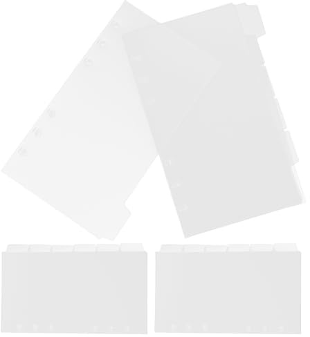 GETAJGHSD Divisores de Carpeta Perforados de Plástico Pp, 18 Hojas para Separar Documentos en Blocs y Planners, Organizador Versátil Adecuado para Obsequio