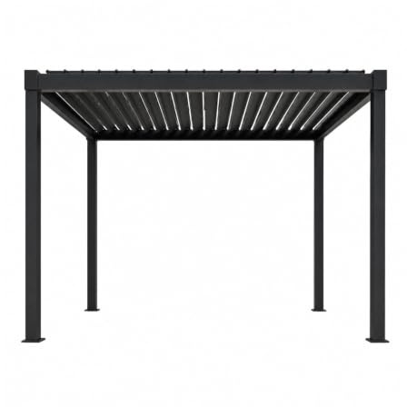 Viron Pergola Bioclimatica Da Giardino 3x3 Metri In Alluminio Antracite Opaco Con Lamelle Orientabili
