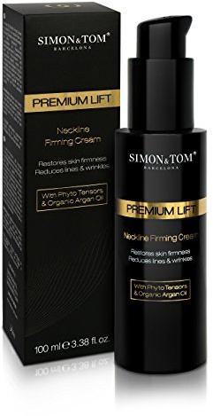 Simon&Tom Premium Lift Neckline crema rassodante collo e décolleté 100 ml | Acido Ialuronico Fitostimolanti olio di Argan Biologico Antirughe, Effetto Lifting Senza parabeni Made in Spain