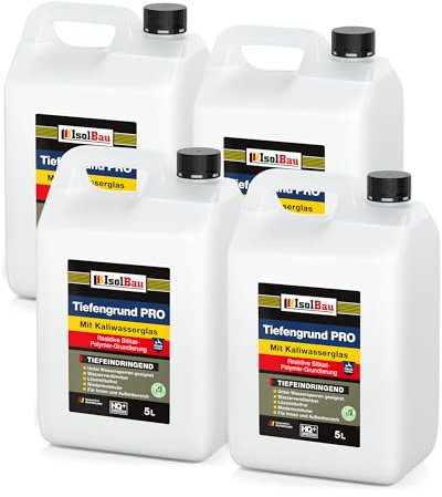 Isolbau Tiefengrund PRO Grundierlösung - Reaktive Silikat-Polymer-Grundierung für professionelle Grundierung Innen & Außen - 20 L