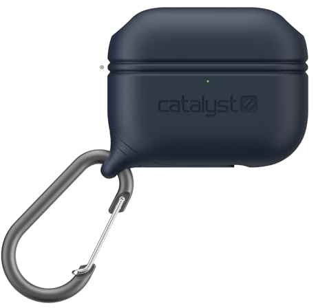 Catalyst® vattentätt fodral för AirPods Pro (1:a och 2:a generationen), skyddande silikon, trådlös laddning, karbinhake, stötsäker silikontätning - Apple-tillbehör – Navy Blue