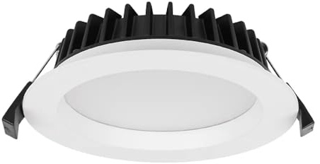 WITTKOWARE DF-606B WW LED-Deckeneinbauleuchte, 110mm, 12W, 3000K, 960lm, dimmbar, IP44, Alu, weiß