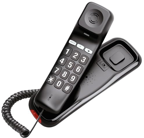 Olympia Großtastentelefon 4510 | Seniorentelefon Festnetz | extragroße Wahltasten | Senioren Telefon schnurgebunden | übersichtliches LCD Display | Festnetztelefon mit Schnur | Haltefunktion | schwarz