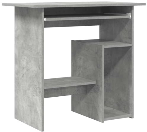 vidaXL Escritorio de Madera contrachapada Gris hormigón 80x45x74 cm