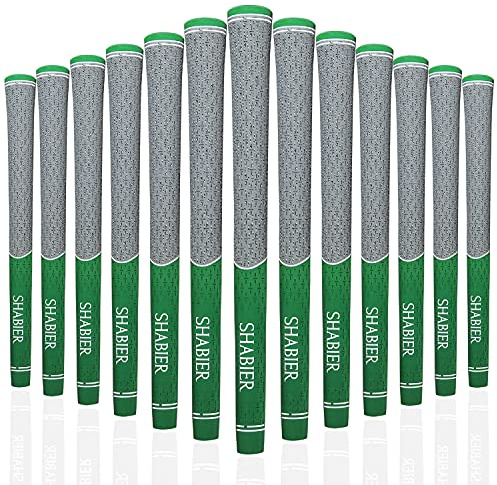 SHABIER Set di Impugnature da Golf Multicomposte, 13 Pezzi, in Gomma ad Alta Trazione e Feedback per Mazze da Golf, Verde