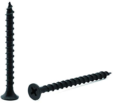#8 x 2 Inch Wood Screw 100PCS Black Phosphate Coated Stainless Flat Truss Head Fast Self Tapping Drywall Screws by SG TZH