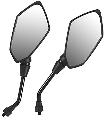 OUKENS Rétroviseur de moto, paire de Modification de moto rétroviseur universel accessoire de moto noir(10 mm)