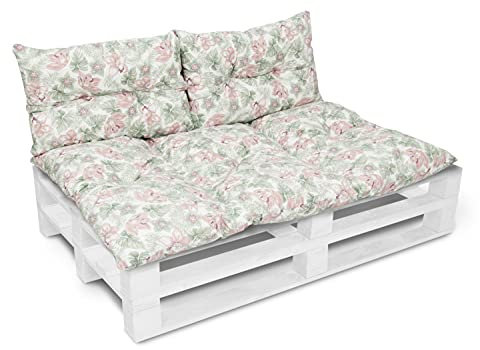 Amilian Palettenkissen Set 1x 120x80 cm+ 2X 40x60 cm- Auflagen, Kissen & Polster, Ideal für Indoor und Outdoor Nutzung- Bodenkissen, Robustes Palettenkissen Outdoor - Klamatis