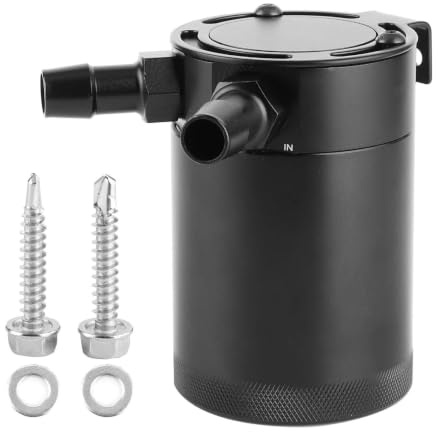 Lata Recolectora de aceite, decantador de aceite para coche 2 puertos, tanque de depósito universal con deflector de aleación de aluminio