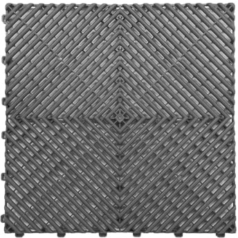 Nicoman Baldosa de piso de camping para saunas de garaje, resistente y resistente, color gris (30 azulejos)