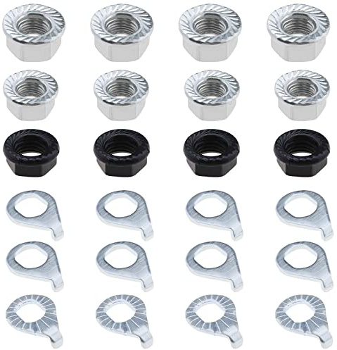 OTOTEC 24PCS Bike Wheel Axle Nut & Safety Washer Kit M10 M9.5 M8 Bicycle Hub Flanged Axle Nut for Mountain Bike Road Bike Front And Rear Bike Wheel Axle