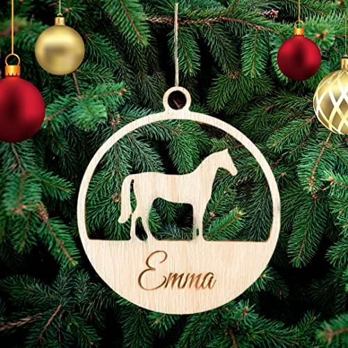 Personalisierte Pferd Weihnachtsbaumschmuck Weihnachtsdeko Ornament Weihnachtsdeko aus Holz Weihnachtsbaum Deko Weihnachtsdekoration Ornament Christbaumschmuck