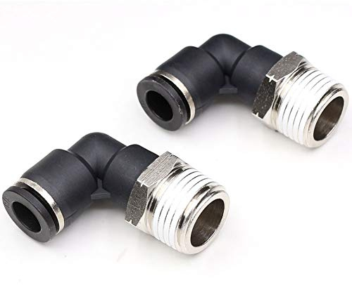 CEKER 1/2 Tubing x 1/4 Npt Male Thread Elbow 90 Degree Push to Connect Fittings Air Fittings Pneumatic Quick Connect Fitting Airlines Push In Connectors Tube Fittings 10Packs
