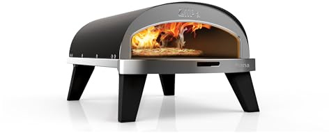 ZiiPa • Four à Pizza à Gaz • Coloris Charbon • Compact & Innovant • Chauffe en 30 Min • Cuisson Express 90 sec • Pierre Cordiérite Ø31,5 cm