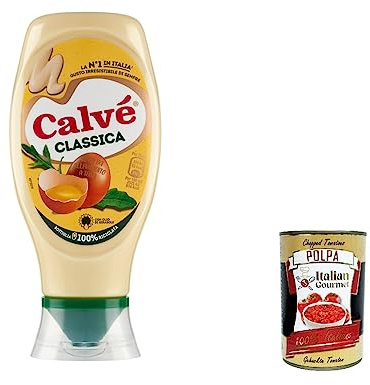 Calvé Classic Lot de 3 mayonnaises 430 ml à l'huile de graines de tournesol, idéales pour sandwichs et canapés, sans conservateurs et sans sucre, sans gluten, végétarien + polpa italien gourmet 400 g