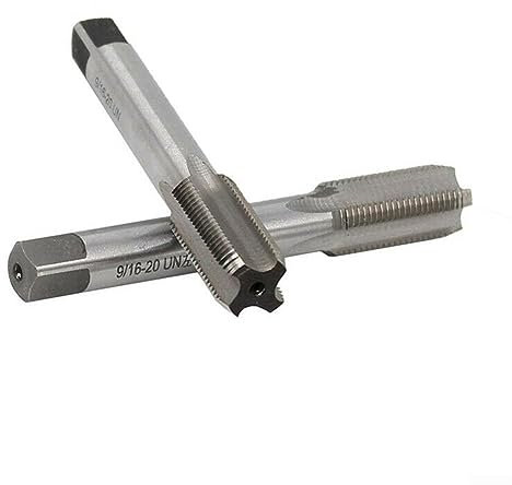 Sourcing Map - Grifo roscado para fresado de rosca, 2 unidades, 9/16 pulgadas - 20 rosca derecha e izquierda Hss Tpi para manivela de bicicleta (A)