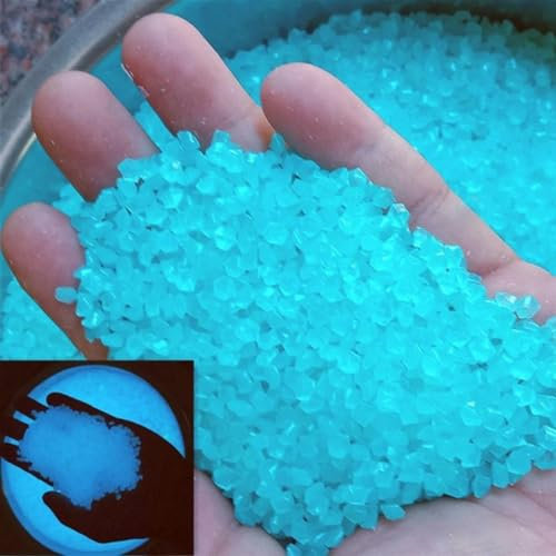 Home 3–5 mm leuchtender Sand, leuchtet im Dunkeln, Kieselsteine, 1000/3000 Stück, Stein, Garten, Outdoor, Weg, Rasen, Dekoration, Aquarium, Aquarium, Dekoration, 3000 Stück, Blau