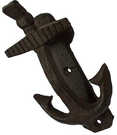 Türklopfer, Vintage-Anker-Dekor, Türklopfer, klassischer Haustürgriff, Zugring aus Gusseisen für Haupttor (7,8 × 3,9 × 13,8 cm)