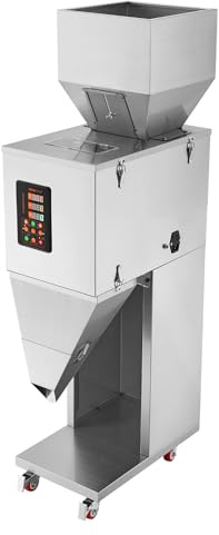 VEVOR Máquina de llenado de partículas, 10-1000 g, Máquina de llenado automática con Pedal, Llenadora de pesaje de Acero Inoxidable para Frijoles, Semillas, Granos, té, Embalaje granular