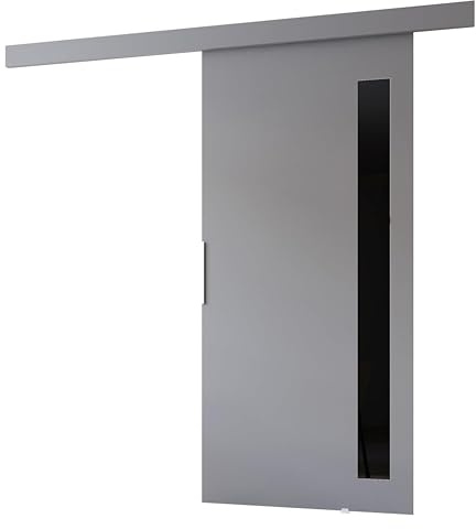 MINIO go for it - Schiebetür Komplettset CLEAN G Schiebetüren 96 cm Breit | Wandmontage, Schiebetürsystem, Zimmertüren - Grau Matt