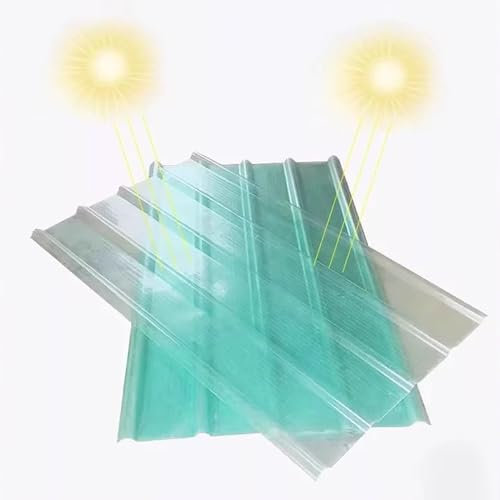 1.2mm FRP-Tageslichtplatte,Regenfest und Schalldicht Dachpaneele,Wellplatten Wandblech Dachblech Verkleidungspaneele,für Dächer,Carports,Terrassen,Balkon,Inkl Schrauben (0.9x2m/35x79in)