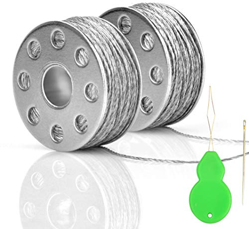 Leitfähiges Garn 2 Spulen 65ft/20m 60-80Ω/m Glatt und Nähbar für Arduino Lilypad E-Textilien mit Nadeleinfädler