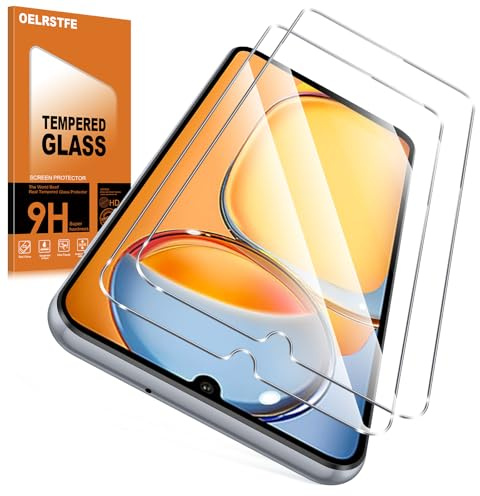 Oelrstfe 2 Piezas Protector Pantalla Para Xiaomi Redmi 13C Cristal Templado Dureza 9H Antiarañazos Antihuellas Sin Burbujas Ultra HD Transparente Ultra Resistente Vidrio Película Para Xiaomi Redmi 13C