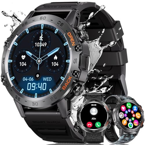 MEGALITH Smart Watch Men Fitness: 106+ Sports Sleep Monitor Smartwatch - Tracker Blood Pressure Oxygen Black Waterproof