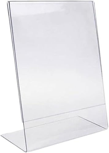 My Shopfittings Slant Back Acrylic Sign Holder A4, Portrait Frame for Signs, Brochures, Flyers, Menus, Posters - Clear Plastic Display Stand for Home, Office, Store - Multipacks Available (3)
