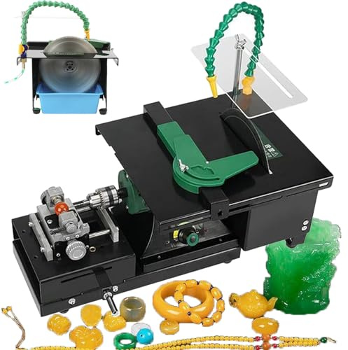 Mini Table scie roche lapidaire polisseuse banc tampon Machine bricolage tour outils 800-12000r/min,Machine tampon d'établi pour la fabrication de bijoux,AffûTeuse De Couteaux à Vitesse RéGlable