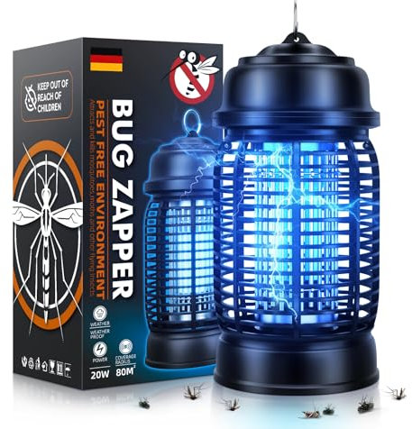 Quilted Northern Insektenvernichter Elektrisch, 20 W UV Insektenfalle mückenfalle Mückenlampe, Mückenvernichter Lampe, Wirksam zum Reduzieren Fliegender Insekten für Innen Schlafzimmer und Gärten
