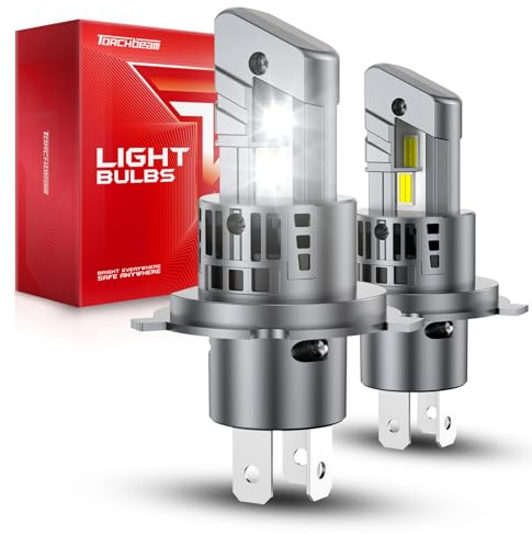 Torchbeam H4 LED 61000LM 6500K Super Luminoso, Pronto CANBUS, 2Pcs | Lumière LED H4/9003 avec ventilateur de refroidissement, montage direct, plug and play