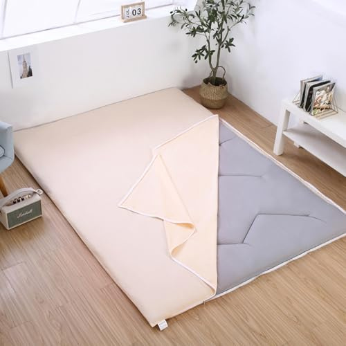 CMHYBS Funda para Colchones De Futón De Suelo Japonés Tradicional De Algodón,con Cremallera Lavable,para Protección Colchón Tamaño Doble Individual(Size:90x190cm/35x75,Color:h)