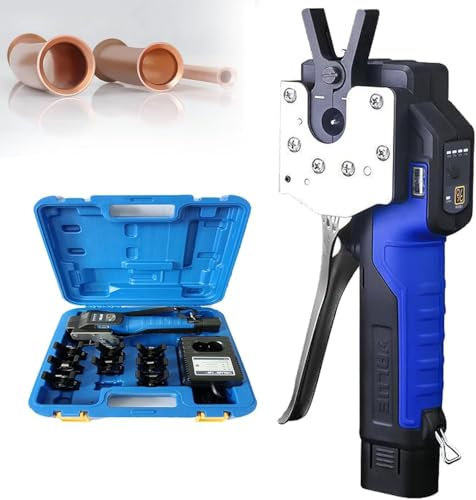 Cartellatrice Tubi Rame for Svasatura Cordless da 1/4 - 3/4, Espansore per Tubi Idraulici Strumento per Svasatura Tubi Eccentrici a 45 ° per Tubi in Rame e Alluminio,5chucks+