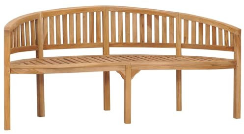 KLYEON Bananenbank 180 cm Massivholz Teak Gartenmöbel