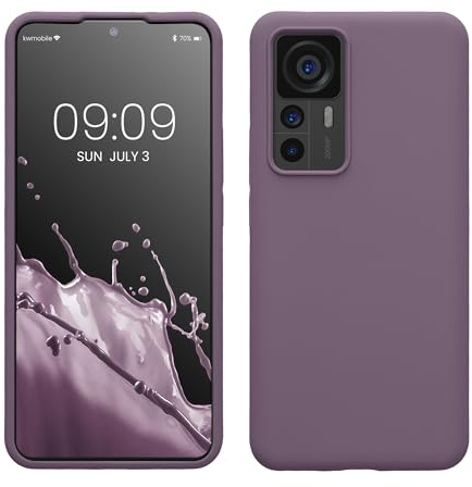 kwmobile Cover per Xiaomi 12T / 12T Pro Custodia - Back Case per Smartphone in Silicone TPU - Protezione Gommata - Iris pallido