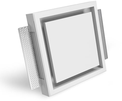 ERGOVENT KVADRO-100 - Salida de ventilación cuadrada sin marco - Válvula de disco de 100 mm con imán - Difusor pintable 4