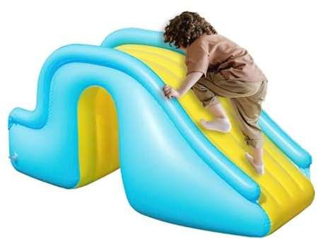 EVGATAVAB Toboggan Gonflable, Pataurette Toboggan, Compact Anti-basculement Toboggans de Piscine Parc Aquatique avec Pompe À Air Incluse, Extérieur Été Plaisirs pour Enfants