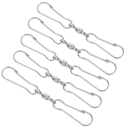 NUOBESTY 5pcs Small Stainless Steel 360° Rotating Wind Chime Hooks Outdoor Swivel Hangers for Hanging Wind Chimes, Plants, and Decorative Ornaments