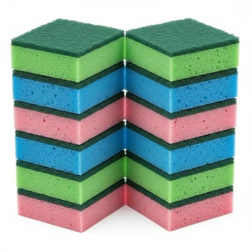 10X Handgrip Sponge Scourer Kitchen Cleaning Sponges, Cleaning Scrub Sponge,Scouring Pads, Pot Scrubber, General Purpose Sponge (Pack of 10)